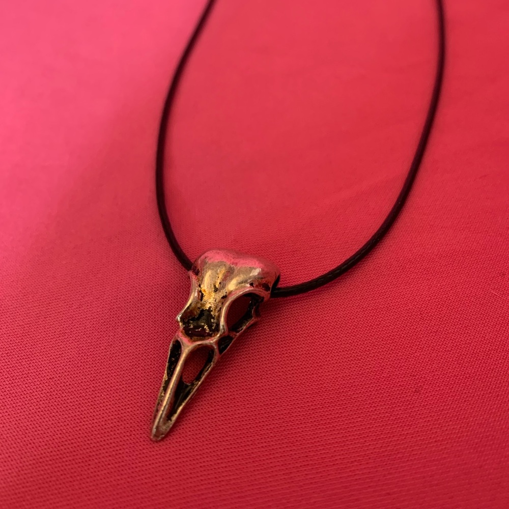 Gothic Bird Skull Necklace